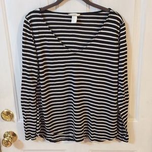 H&M Basic black and white striped shirt